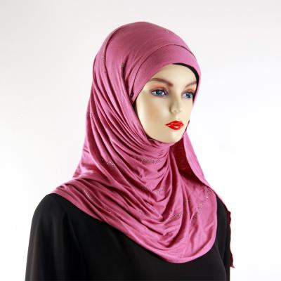 China Lady Girls Long Single Tank Top Women Cotton Hijab Scarf With Stone for sale