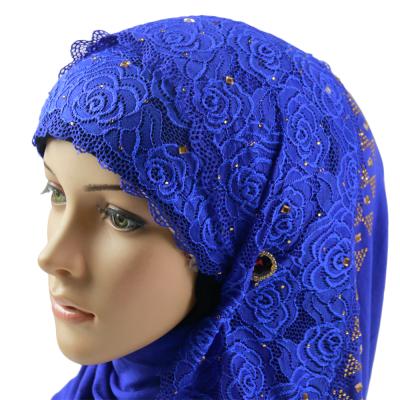 China Plush Ladies Shawls 2021 Scarves Fancy Muslim Women Arab Hijab Lace for sale