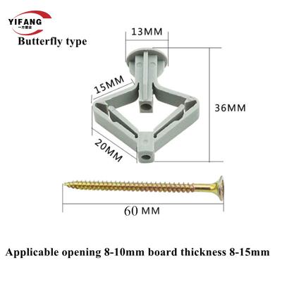 China los aviones de 13*36m m mecanografían al OEM plástico del enchufe de pared del yeso de las anclas de pared disponible en venta