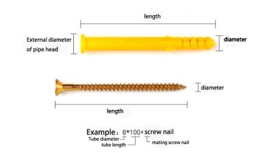 China 12*60mm Insulation Expand Nails With Screw for sale