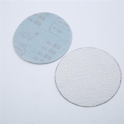 China Cleaning Seams 125mm White Color Welding Hook And Loop Aluminum Oxide Sand Paper Disc for sale