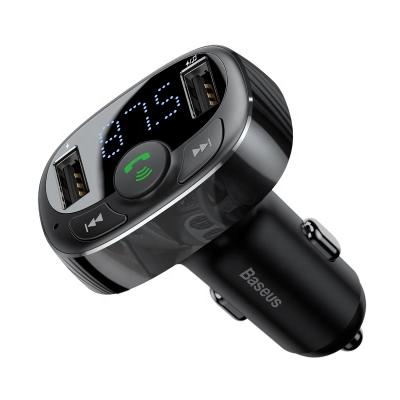 China Baseus FM radio aux hands-free calling transmitter. Car Audio Kit Handsfree Modulator MP3 Player Fast Charging Dual USB Car Charger for sale