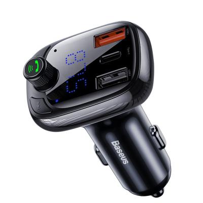 China Baseus FM Transmitter Car Stereo Charger For Phone QC 4.0 3.0 5.0 Car-Car Audio Kit MP3 Player 36W Wireless Fast Charging Charger for sale