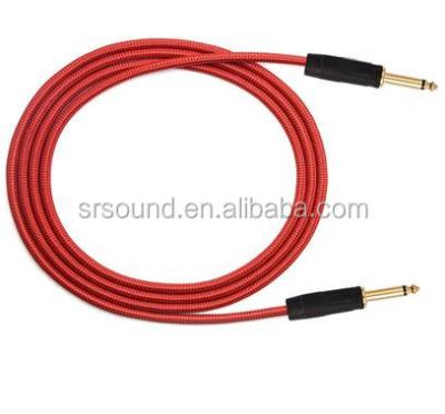 China OFC Guitar Instrument Guitar Cable with 1/4 Straight Plug for sale