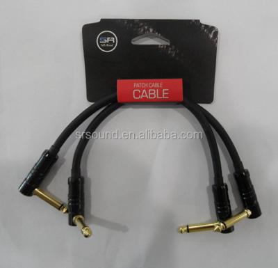 China GUITAR instrument effects pedal patch cable with 1/4 inch (6.35mm), type R/A TS connectors for sale