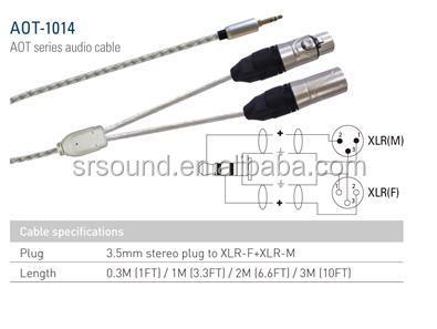 China Iphone cable insert/return with 3.5mm stereo plug to XLR-F - XLR-M for sale