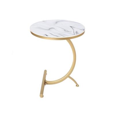 China Easy To Use And Durable Gold C Shaped Modern Metal Stand Accent Table Coffee Table End Side Table For Couch Bed Sofa Chair for sale