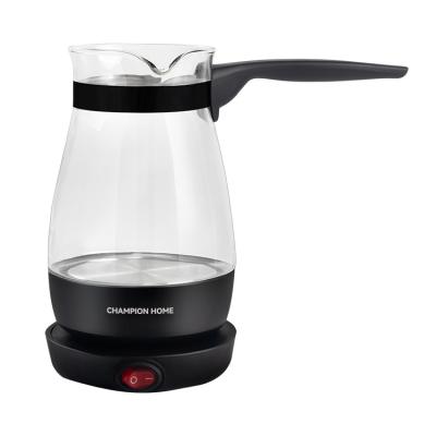 China 600W Borosilicate Glass Turkish Coffee Maker Machine Cordless Electric Coffee Pot Quickly Boiling Black for sale