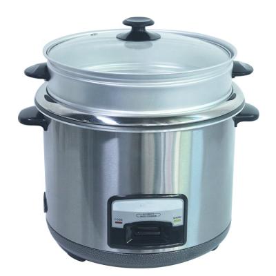 China Hotel New Arrival Stainless Steel Double Pot Upright Rice Cooker For Bangladesh Market for sale