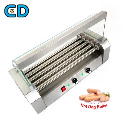 China Automatic 5 Roller Hot Dog Roller Grill Maker Stainless Steel Sausage Roller Grill Maker 5 Roller for sale