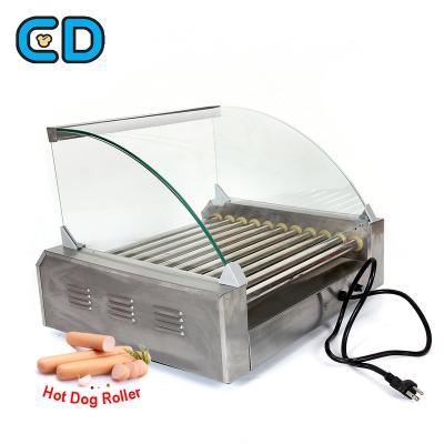 China 5 5 9 Automatic 11 Roll Sausage Hot Dog Roll Grill Maker Machine Stainless Steel Hot Dog Roll Machine for sale