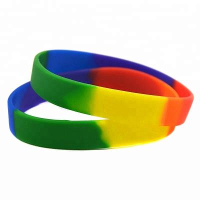 China 50pcs FASHIONABLE Rainbow Color Silicone Gay Pride Bangle Simple Bracelet Decoration Bangle for sale