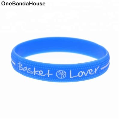 China Casual / Sporty Engraved And Debossed Embossed Logo Silicone Rubber Wristband In To Custom Design for sale