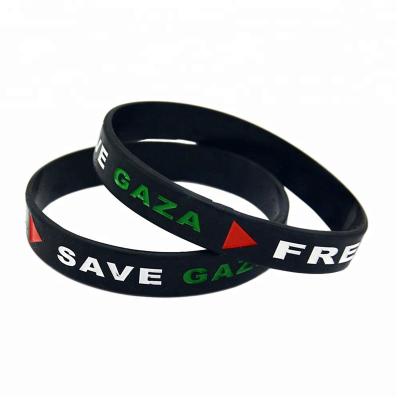 China 50PCS Triangle CLASSIC Free Palestine Save Gaza Logo Silicone Wristband for sale