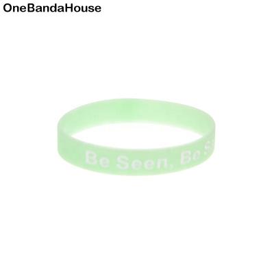 China 50PCS CLASSIC Be Seen Be Safe Silicone Wristband Noctilucent Wristband for sale