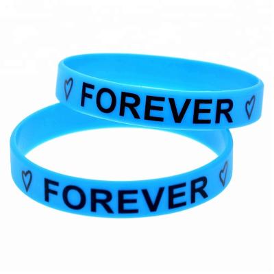 China 50PCS CLASSIC Printed Forever Wristband Best Friends Silicone Wristband 3 Colors for sale