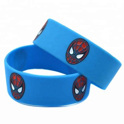 China 25pcs CLASSIC The Amazing Spiderman Silicone Ink Filled Bracelet Logo Bracelet for sale