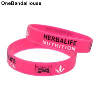 China Hiphop 1PC 24 Hours Size 1/2 Inch Wide Youth Wristband Silicone Nutrition for sale