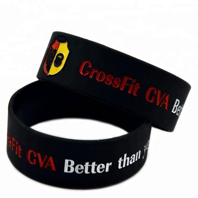 China Logo Crossfit Silicone Bracelet Custom Made Classic for sale