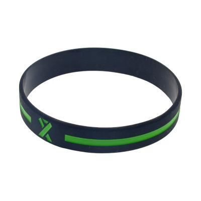 China FASHIONABLE 50PCS Line With Cancer Ribbon Silicone Wristband Promotion Gift for sale