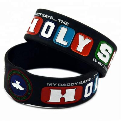 China Classic Custom Shaped Silicone Bracelet For Church for sale