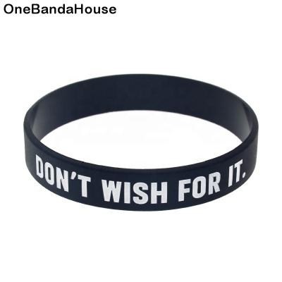 China 50PCS CLASSIC Don't Wish They Work For Them Motivational Silicone Wristband Wristband For Promotional Gift for sale