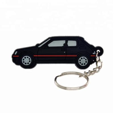 China Cartoon Figure Custom Design Car Shaped 2D PVC Soft Key Chain For Promotional Gift for sale