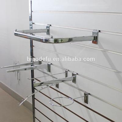 China Double Sided Store Display Garment Rail Hanging Brackets For Slatwall for sale