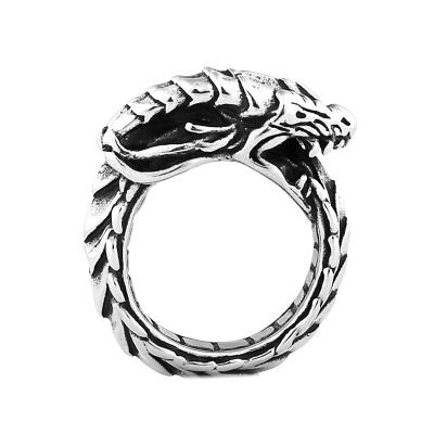 China Hop FASHIONABLE Biker Hip Ring Man Fashion Stainless Steel Dragon Ring Vintage Jewelry Punk Ring for sale