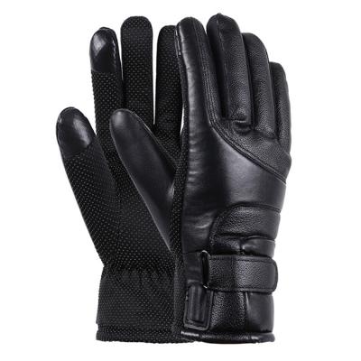 China Men Color Proof Leather Waterproof Multi Electric Thin Waterproof Skiing Motorcycle USB USB Heated Glove for sale