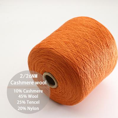 China Price 2/26NM 10% Cashmere 45%wool 25%Tencel 20%Nylon Anti-static Promotional Recyclable Cashmere Yarn for sale