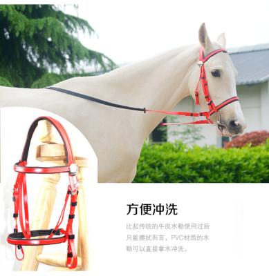 China Factory Wholesale Custom Durable Waterproof Western Horse Riding Elastic Leather PVC Bridles Halters Headpieces for sale