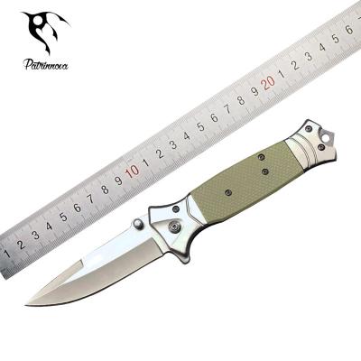 China Hot Sales Non-variable Hunting Folding Stainless Pocket Knife With Steel Head Tail Steel Handle for sale