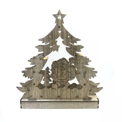 China Europe Hot Sale Promotional Custom Christmas Tree Ornaments Santa Claus Xmas Wooden Hanging Decorations for sale