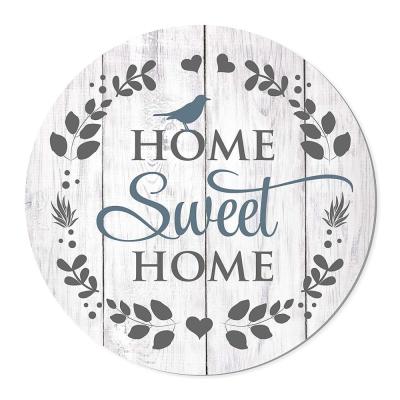 China Europe Wood Products Decoration Round Bar Sign Wall Decor Home Sweet Wooden Plaque for sale