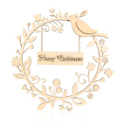 China Europe Factory Custom Laser Cut Wooden Ornaments Crafts Christmas Decoration For Gifts for sale