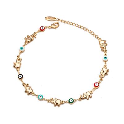 China FASHIONABLE Anklet Virgen De Guadalupe Mal De Ojo Brace Dainty Gold Evil Eye Lotus Chain Bracelet for sale