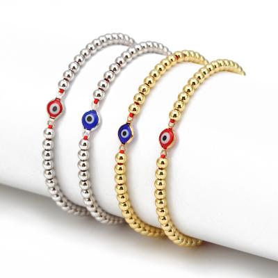 China FASHIONABLE Lotus Dainty Gold Evil Eye bead bracelet laminado d'oro Dongguan rope bracelet for sale