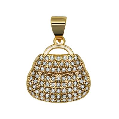 China Fashion Lotus Brazilian Non Tarnish Jewelry 18k Gold Plated Handbag Dongguan Pendant Jewelry for sale