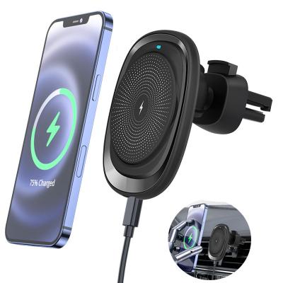 China Factory 15w Wireless Magnetic Car Suction Car Charger Mobile Phone Mount Automatic Sensor Charger For Iphone 12 pro max for sale