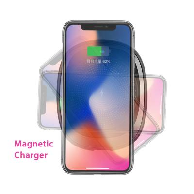 China Amazon Success 2022 Car Mobile Phone Magnetic Auto Fastening Qi Wireless Fast Magnet Charger Wireless Holder With Car for sale