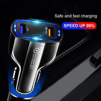 China QC 3.0 Quick Charger USB C Car Adapter Smart Phone QC 3.0 Type Dual C PD Car Charger Mobile Phone Laptop Fast Charging For Iphone For Samsung Cargadores for sale