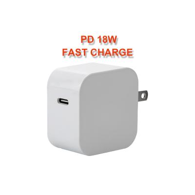 China Type-C 18W 18W Palladium Quick Charger 2022 Foldable Trends Charger Original Mini Fast Charging Mobile Phone Adapter 5V 3A 12V 1.5A EU USA JP Plug Charger for sale