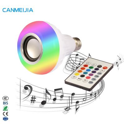 China Residential 12W E27 Color Dimmable RGB Light Bulb Speaker Light Colorful Remote Control Wifi Disco Led Music Led Bulb, RGB Lamp for sale