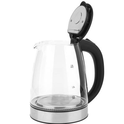 China 360 Degree Rotating Base 1.8L Capacity Home Appliance Glass Stainless Steel Boiling Water Kettle for sale