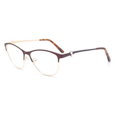 China Wholesale New Pattern Photochromic Blue Light Metal Optical Frame Anti Spectacle Glass Eyewear Women for sale