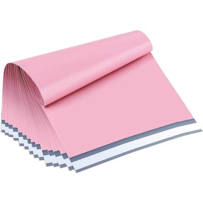 China Strong Adhesive Custom Printed Logo Packaging Wholesale Self Adhesive Eco Friendly Compostable Pink Plain Pink Mailing Mailing Bags For Clothing for sale