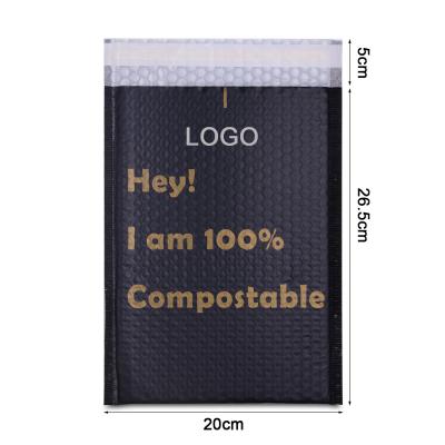 China Strong Adhesive Compostables Customize Bare Black Biodegradable Padded Envelope Bubble Mailer Bags for sale