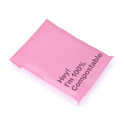 China Strong Adhesive Custom Compostable Design Eco - Friendly Mailing Envelopes Bag Poly Mailers Pink For Clothing for sale