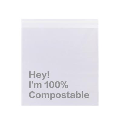 China Eco 100% Strong Adhesive Custom Big Poly Self Adhesive White Biodegradable Mailer Mailing Bag for sale